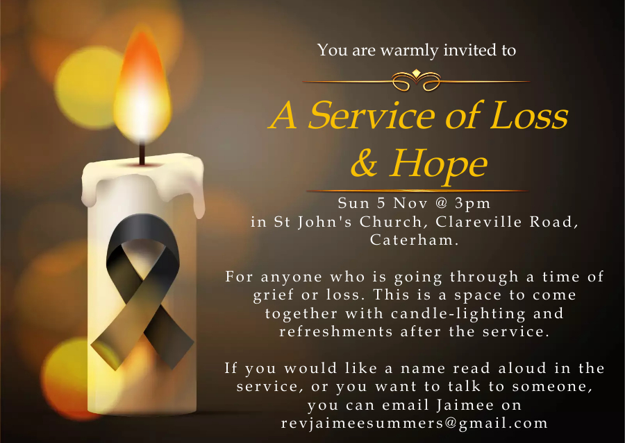 Details of the Service of Loss and Hope on 5 November 2023 at 3pm