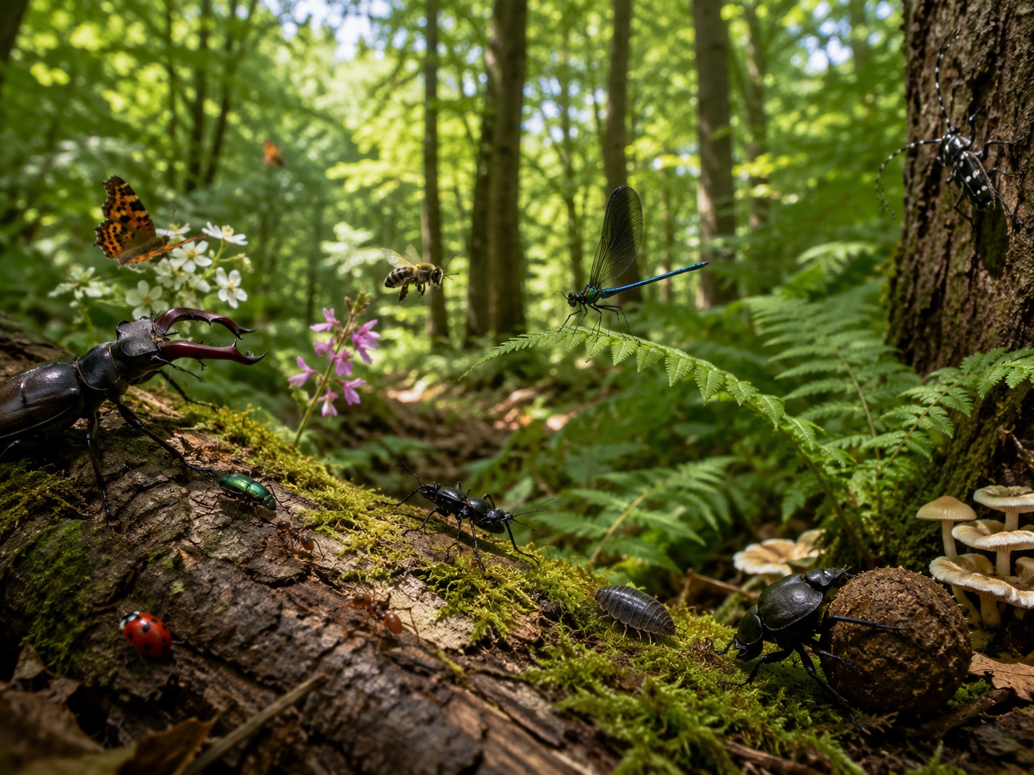 Insects in the forest.